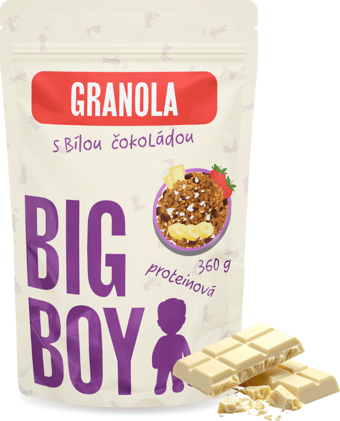BIG BOY® Proteinová granola s bílou čokoládou a ovocem 360g