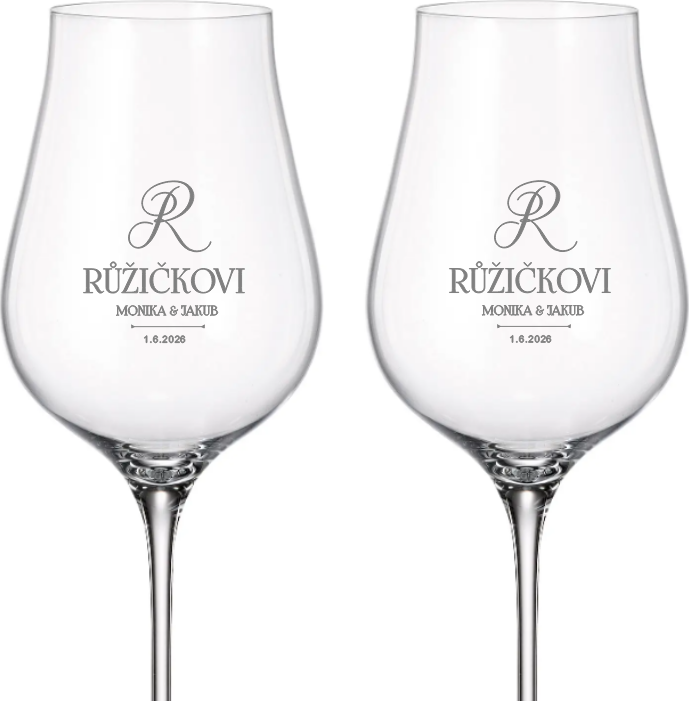 Dekorant Svatební sklenice na bílé víno Limosa 500 ml 2KS