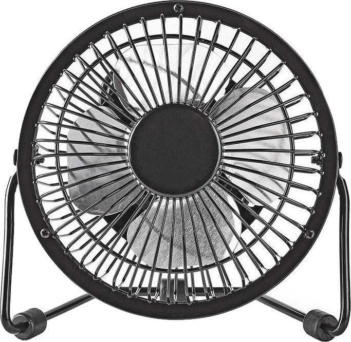 Nedis FNDK1BK10 černý Ventilátor, stolní, výkon 3W, průměr 10cm, USB, kabel 1m, kovový, černý FNDK1BK10