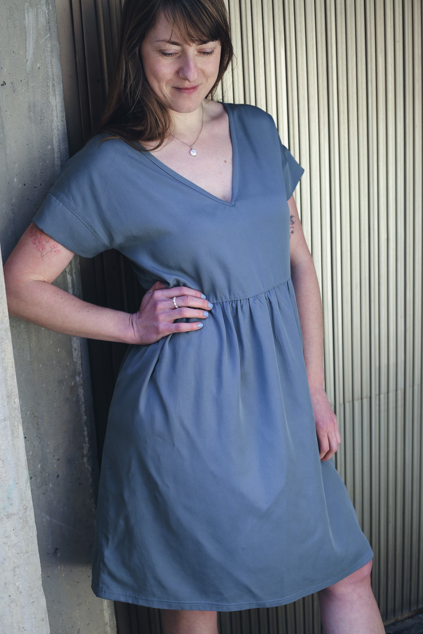 Šaty Simple TENCEL™ Lyocell Steel Blue - S