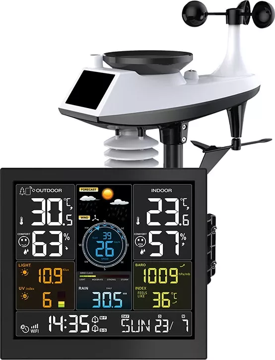 Solight Tuya chytrá WiFi profesionální meteostanice TE93WiFi