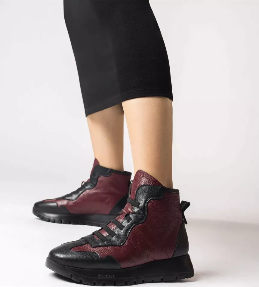WONDERS dámské kotníkové boty bordo