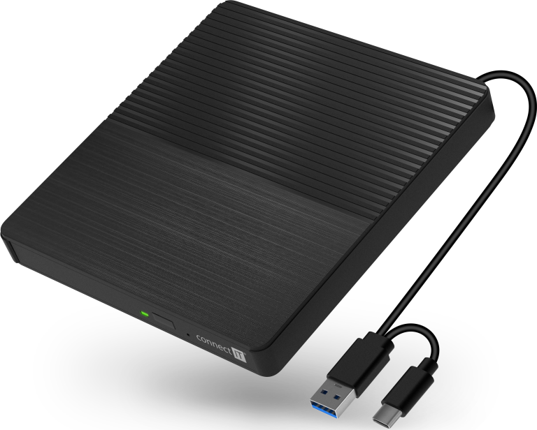 CONNECT IT 3v1 SlimDrive Externí CD/DVD mechanika USB-C/A 1720446