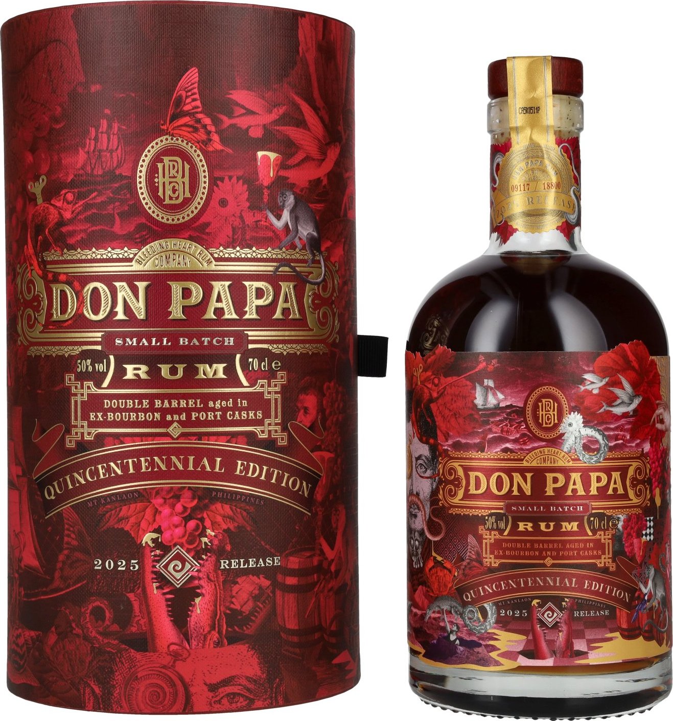Don Papa Quincentennial Edition Ex-Bourbon & Port Casks 7yo 0,7L, 50%, -DB-