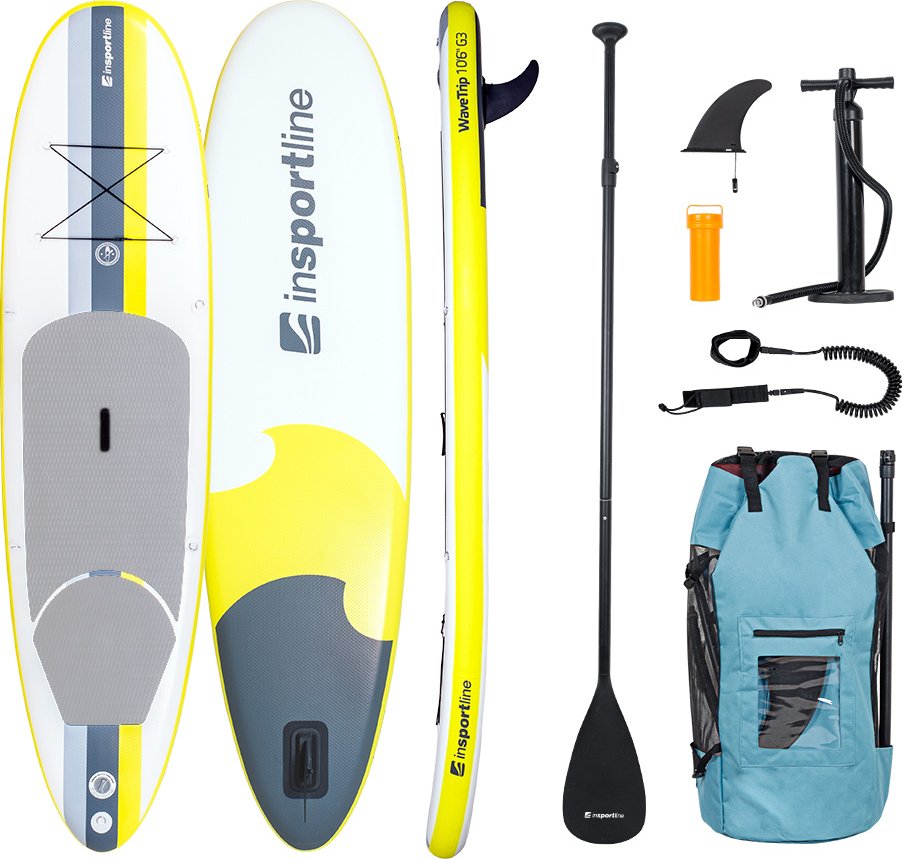 inSPORTline Paddleboard s příslušenstvím WaveTrip 10'6" G3 žlutá