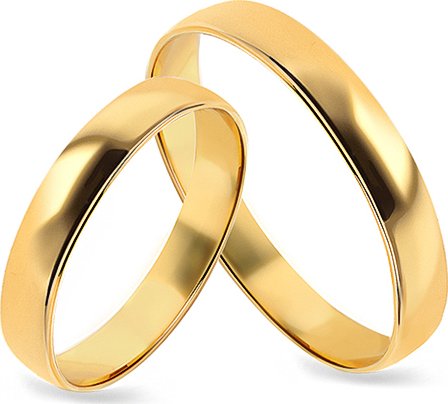 Hladké snubní prsteny 3 mm, žluté stříbro ISOB015 + dárkové balení LUXUS zdarma