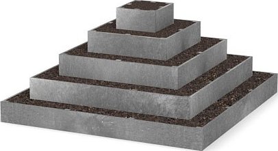 Pyramida na jahody 200x200x100 cm pětipatrová Traplast T99560 - šedá