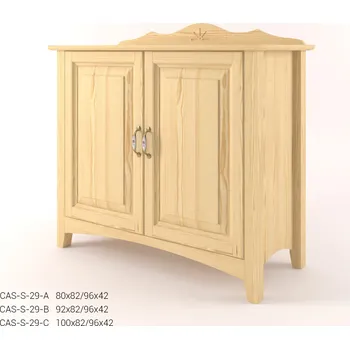 Komoda DM masiv Stylová komoda dvoudveřová - prádelník 2D CASTELLO S29 - Borovice: Přírodní Borovice - Lakováno — hnědá, borovice