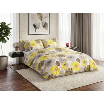 Povlečení Povlečení z mikrovlákna FEONELLE žluto-šedé Rozměr povlečení: 70 x 90 cm | 140 x 220 cm