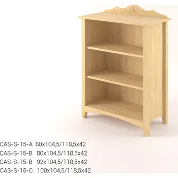 Knihovna DM masiv Stylová knihovna nízká CASTELLO S15 - Borovice: Šířka 100 cm — hnědá, buk