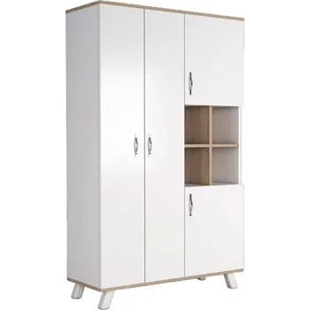 Šatní skříň CASARREDO Skříň šatní čtyřdveřová CASA 105×180 bílá/dub sonoma: Bílá — bílá, Bílá