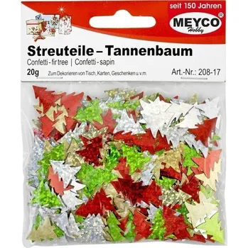 Vánoce Meyco konfety Vánoční stromky třpytivé 20g