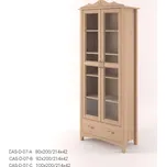 DM masiv Stylová dvoudveřová Vitrína se zásuvkou CASTELLO D07 - DUB: Šířka 92 cm — hnědá, dub