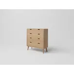 DM masiv SCANDIA Retro komoda zásuvková SC-D05F, dub: Rustical - lakováno — Šířka: 96 cm, Výška: 104 cm, Hloubka: 40 cm, hnědá