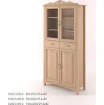 DM masiv Stylová dvoudveřová Vitrína CASTELLO D05 - DUB: Šířka 92 cm — hnědá, dub