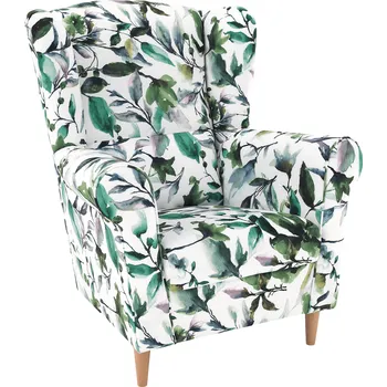 Křeslo Tempo Křeslo ušák CHARLOT zelené listí: Zelené listí — zelená