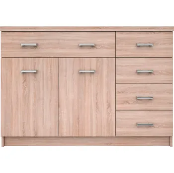 Komoda Tempo Komoda zásuvková s dvířky 120 TOPTY 22 dub sonoma: Dub Sonoma — hnědá, Dub Sonoma