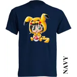 levné-dětské-tričko-potisk-pokemon-pikachu Barva: Navy - tmavě modrá, velikost: 116