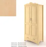 DM masiv Stylová dvoudveřová šatní skříň se zásuvkou CASTELLO B02 - Buk: Šířka 92 cm — hnědá, buk