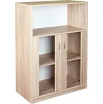 BRADOP Komoda - vitrína OFFICE C524 dub sonoma, buk: Buk Přírodní — hnědá, Buk Přírodní