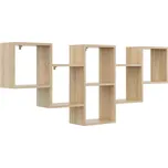 CASARREDO Police závěsná RIPIANO 161×67 dub sonoma, bílá: Bílá — bílá, Bílá