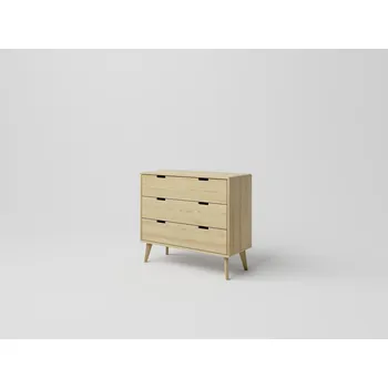 Komoda DM masiv SCANDIA Komoda zásuvková SC-S05E, borovice: Přírodní Borovice - bez laku — Šířka: 96 cm, Výška: 84 cm, Hloubka: 40 cm, hnědá