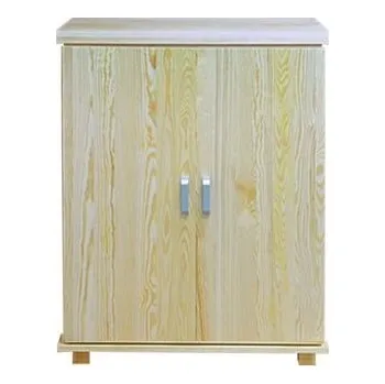 Komoda DM masiv Komoda s dvířky Mango MA-006, masiv borovice: Přírodní Borovice - bez laku — hnědá, borovice