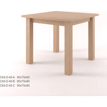 Jídelní stůl DM masiv Stylový dubový jídelní stůl čtverec CASTELLO D43: Bílá - Plné krytí — hnědá, dub