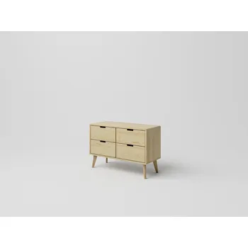 Komoda DM masiv SCANDIA Komoda zásuvková SC-S05G, borovice: Přírodní Borovice - bez laku — Šířka: 96 cm, Výška: 63,5 cm, Hloubka: 40 cm, hnědá