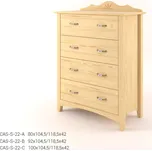 DM masiv Stylová komoda zásuvková - prádelník 4Z CASTELLO S22 - Borovice: Castello - dlouhá — hnědá, borovice