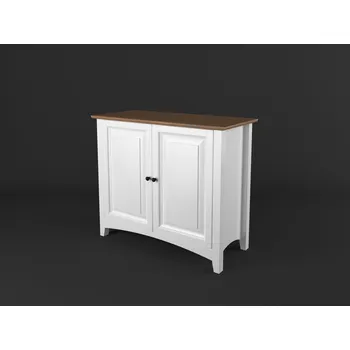 Komoda DM masiv Stylová komoda dvoudveřová - prádelník 2D PROVENCE 29: Přírodní Borovice - bez laku — bílá, Přírodní Borovice - bez laku