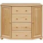 DM masiv Komoda lomená na koulích - Prádelník KL-168, masiv borovice: Přírodní Borovice - Lakováno — hnědá, borovice