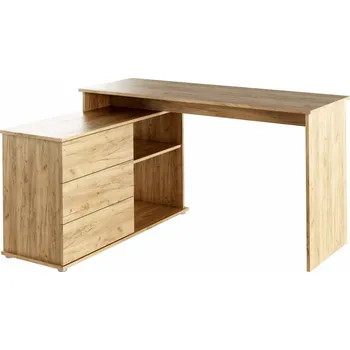 Psací stůl Tempo PC stůl rohový TERINO 138×110 dub, bílý: Dub Artisan — hnědá, Dub Artisan