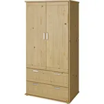 HP Nábytek Policová skříň ALFA 2D GRAND 177, masiv SMRK: Přírodní SMRK - Lakováno — 95x185x55, hnědá