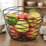 TADAR Geo černý – koš na ovoce 24 × 21 × 18 cm