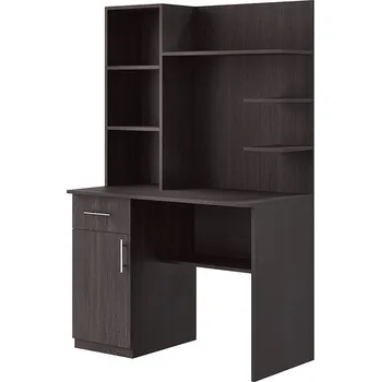 Psací stůl CASARREDO Psací stůl s nástavcem MEDELIN 6 levý, wenge: Wenge — 100×60×167 cm, černá