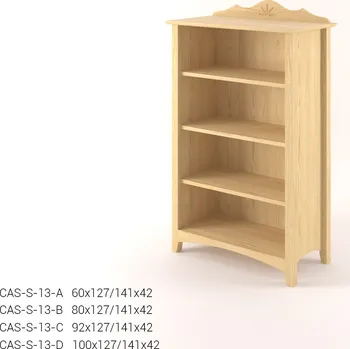 Knihovna DM masiv Stylová knihovna střední CASTELLO S13 - Borovice: Přírodní Borovice - Lakováno — hnědá, borovice