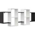 CASARREDO Police na stěnu RIPIANO 160×65 bílá/černá: Bílá + Černá — bílá, Bílá + Černá