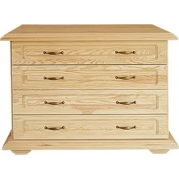 Komoda DM masiv Stylová zásuvková komoda Venezia široká VZ-024, masiv borovice: Přírodní Borovice - Lakováno — hnědá, borovice