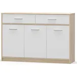 CASARREDO Komoda široká 120×80 TIPS dub sonoma/bílá: Dub Sonoma + Bílá — bílá, Dub Sonoma + Bílá