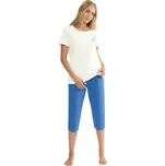 Dámské pyžamo TRIUMPH SETS PK CAPRI X 03 WHITE/BLUE 40 0