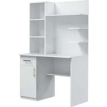 Psací stůl CASARREDO Psací stůl s nástavcem MEDELIN 6 levý, bílý: Bílá — 100×60×167 cm, bílá