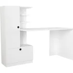 CASARREDO Psací stůl se skříňkou 150×62 DRAFT bílý: Bílá — 150×62×120 cm, bílá