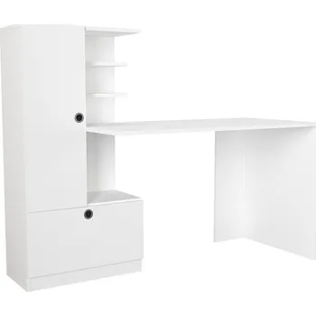 Psací stůl CASARREDO Psací stůl se skříňkou 150×62 DRAFT bílý: Bílá — 150×62×120 cm, bílá