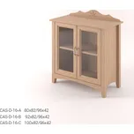 DM masiv Stylová dvoudveřová Vitrína malá CASTELLO D16 - DUB: Šedý mat — hnědá, buk