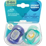 Canpol Babies Dudlík svítící silikonový symetrický NIGHTGLOW kluk 0-6m 2 ks