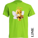 detske-levne-bavlnene-tricko-potisk-včelka Barva: Lime - limetková, velikost: 104