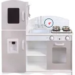 ECOTOYS Dřevěná kuchyňka XXL s příslušenstvím, 86 × 92 × 30 cm, šedá