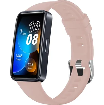 Řemínek na hodinky Silikonový řemínek FIXED Silicone Strap pro Huawei Band 8/9/10, růžový