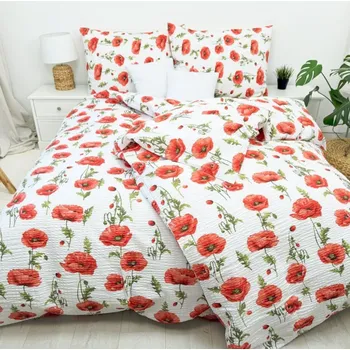 Povlečení Francouzské krepové povlečení Vlčí mák Zapínání: zip, Velikost polštáře: 2x50x70, Velikost přikrývky: 200x200 Šev uprostřed